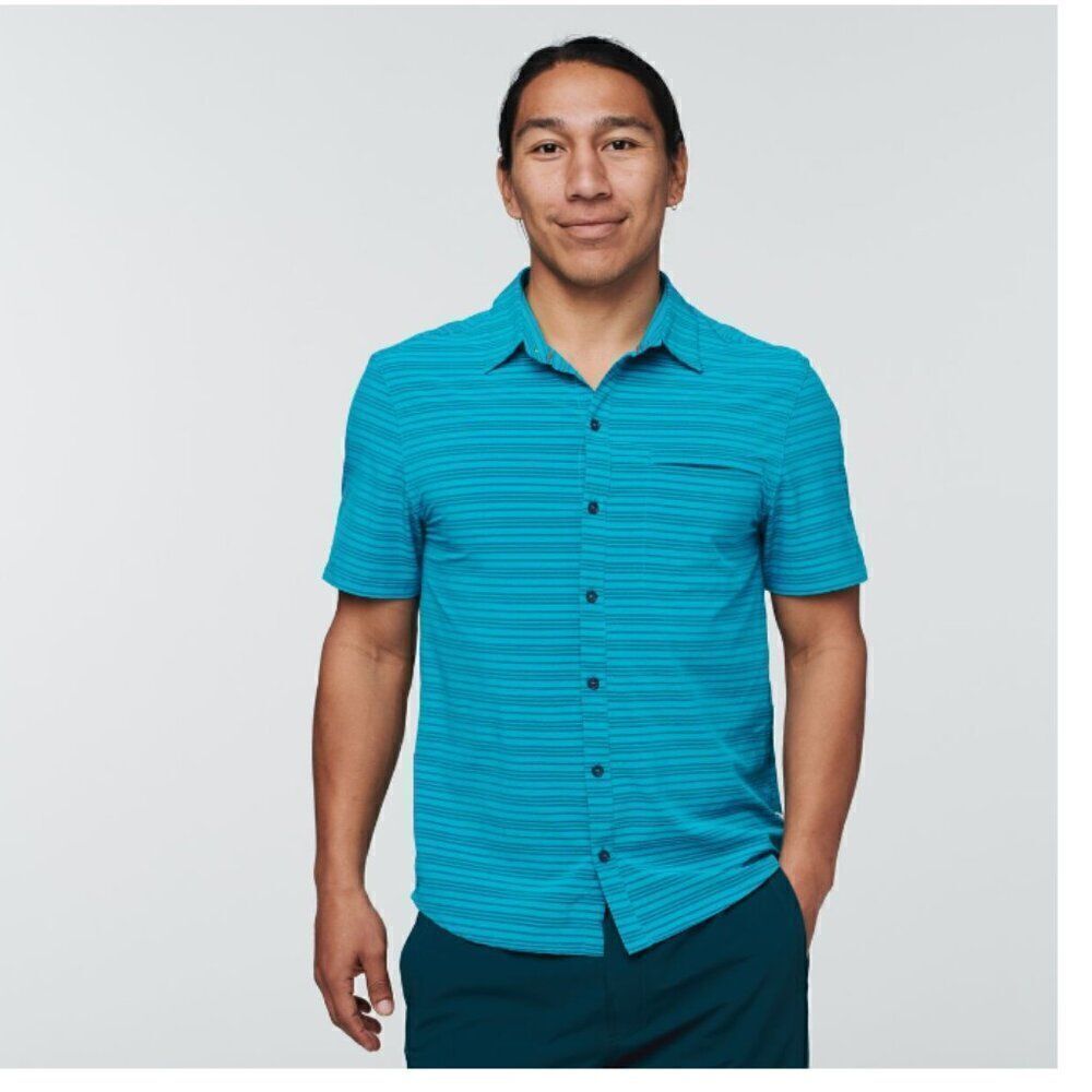 NWT Cotopaxi Cambio Button Up in Printed Mineral Blue Stripe | Size S